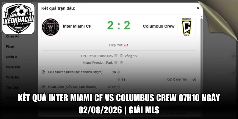 Inter Miami CF Vs Columbus Crew